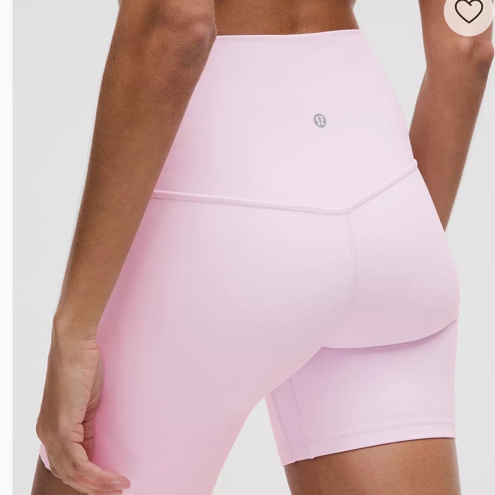 Lululemon Athletica Pink Bike Shorts High-Waisted Comfort 6”
